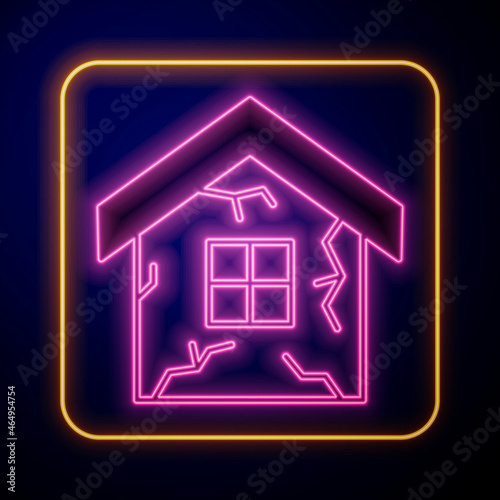 Glowing neon House icon isolated on black background. Insurance concept. Security, safety, protection, protect concept. Vector