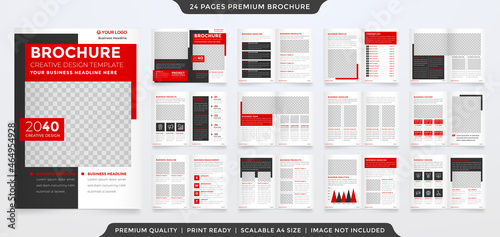multipurpose bifold brochure template with modern layout and minimalist style use for business portfolio and proposal