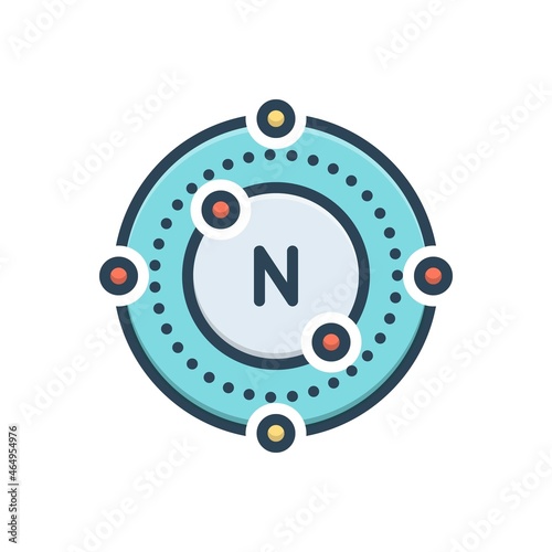Color illustration icon for nitrogen