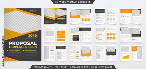 multipurpose bifold brochure template with modern layout and minimalist style use for business portfolio and proposal