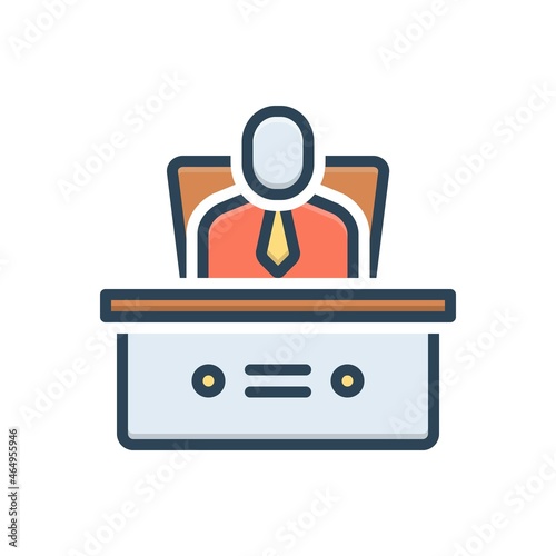 Color illustration icon for superintendent