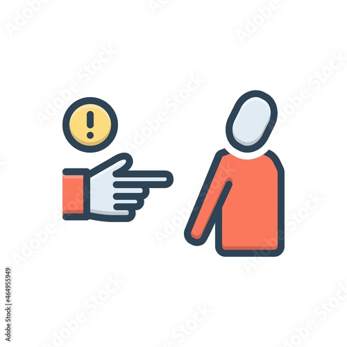 Color illustration icon for threat