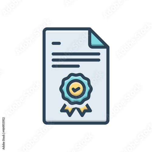 Color illustration icon for accredited