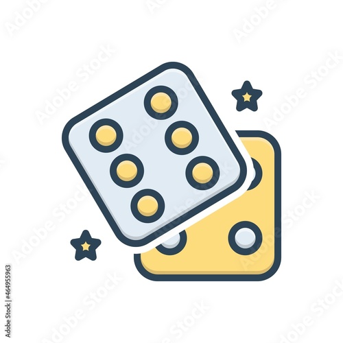 Color illustration icon for dice