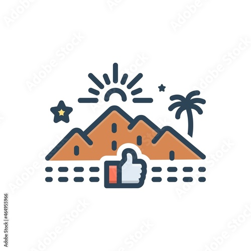Color illustration icon for awesome