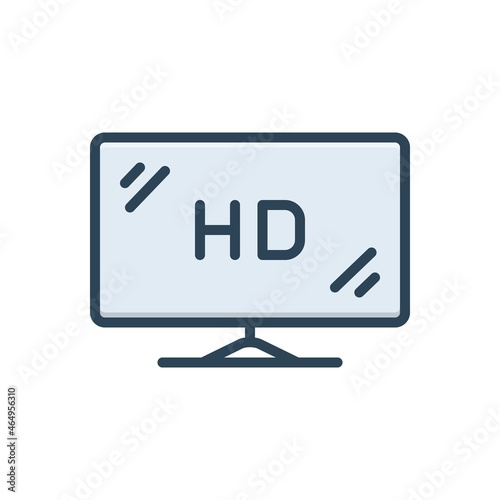 Color illustration icon for hd monitor