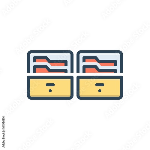 Color illustration icon for archives