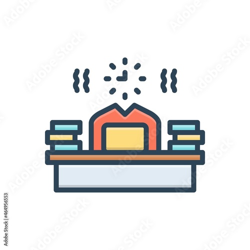 Color illustration icon for busy