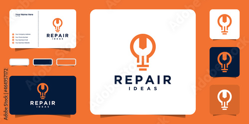 light bulb ideas and repair logo designs and business cards