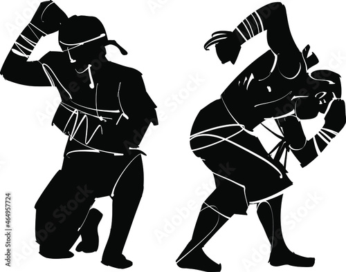 Illustration of a Muay Thai Fighter Kicking