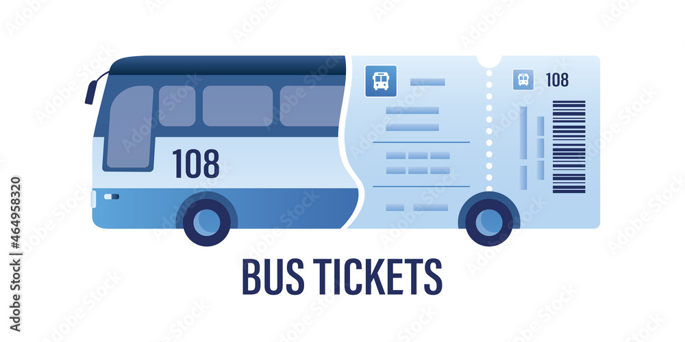 Ticket for travelling in bus. Pass and transport isolated on white background. Paper ticket for bus Ticket for travelling in bus. Pass and transport isolated on white background. Paper ticket for bus