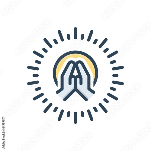 Color illustration icon for bless