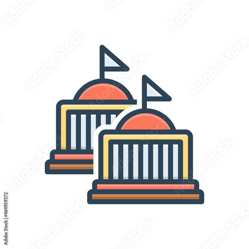 Color illustration icon for governments