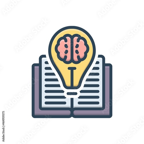 Color illustration icon for knowledge