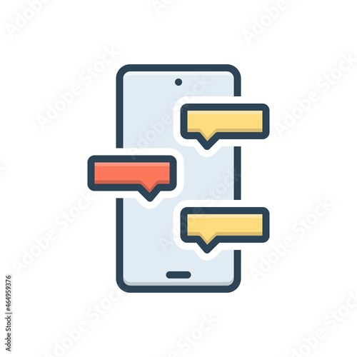 Color illustration icon for messenger