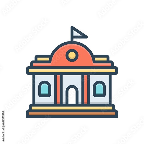 Color illustration icon for governments