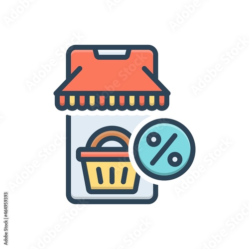 Color illustration icon for bargain photo