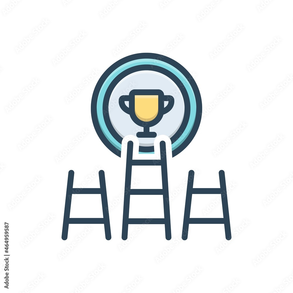 Color illustration icon for goal