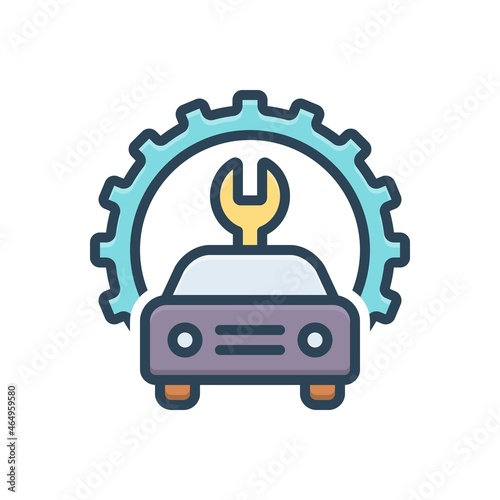 Color illustration icon for service