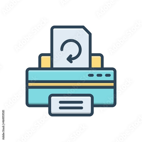 Color illustration icon for reprints photo