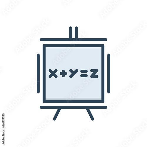 Color illustration icon for equation