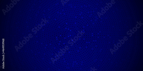 Abstract blue dot with circle background. Blue dark dot's background. Blue background illustration.