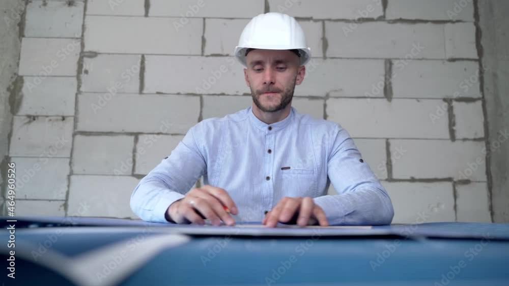 Engineer Sketching A Construction. Building bussiness Engineer Sketching A Construction. Building bussiness
