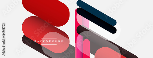 Abstract background. Round shapes, lines compositions on grey backdrop. Vector illustration for wallpaper banner background or landing page