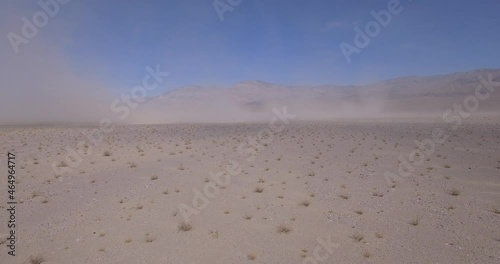 Death Valley Sand Dunes, Wind Storm Mini Tornado Dust Bowl Aerial