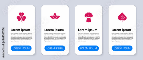 Set Leaf, Mushroom, and Clover. Business infographic template. Vector