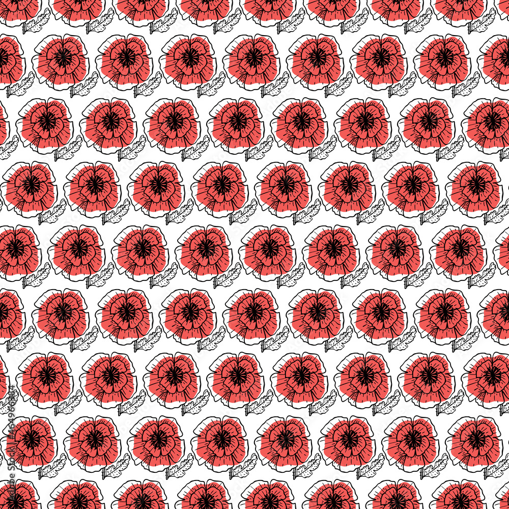Veteran's Day seamless pattern. Holiday vector background with patriotic symbols, american flag, soldier, eagle, red poppies. Veteran's Day seamless pattern. Holiday vector background with patriotic symbols, american flag, soldier, eagle, red poppies.