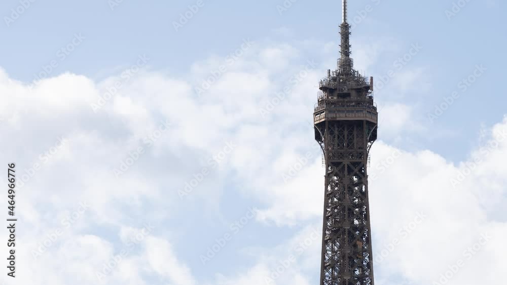 Elevator Inside the Eiffel Tower going up and down - Tilt up Timelapse - Paris, France Elevator Inside the Eiffel Tower going up and down - Tilt up Timelapse - Paris, France
