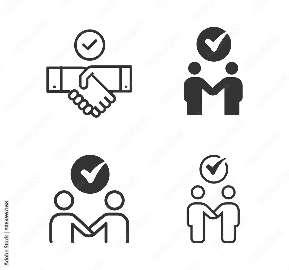 Deal, agreement, handshake vector icon set Deal, agreement, handshake vector icon set