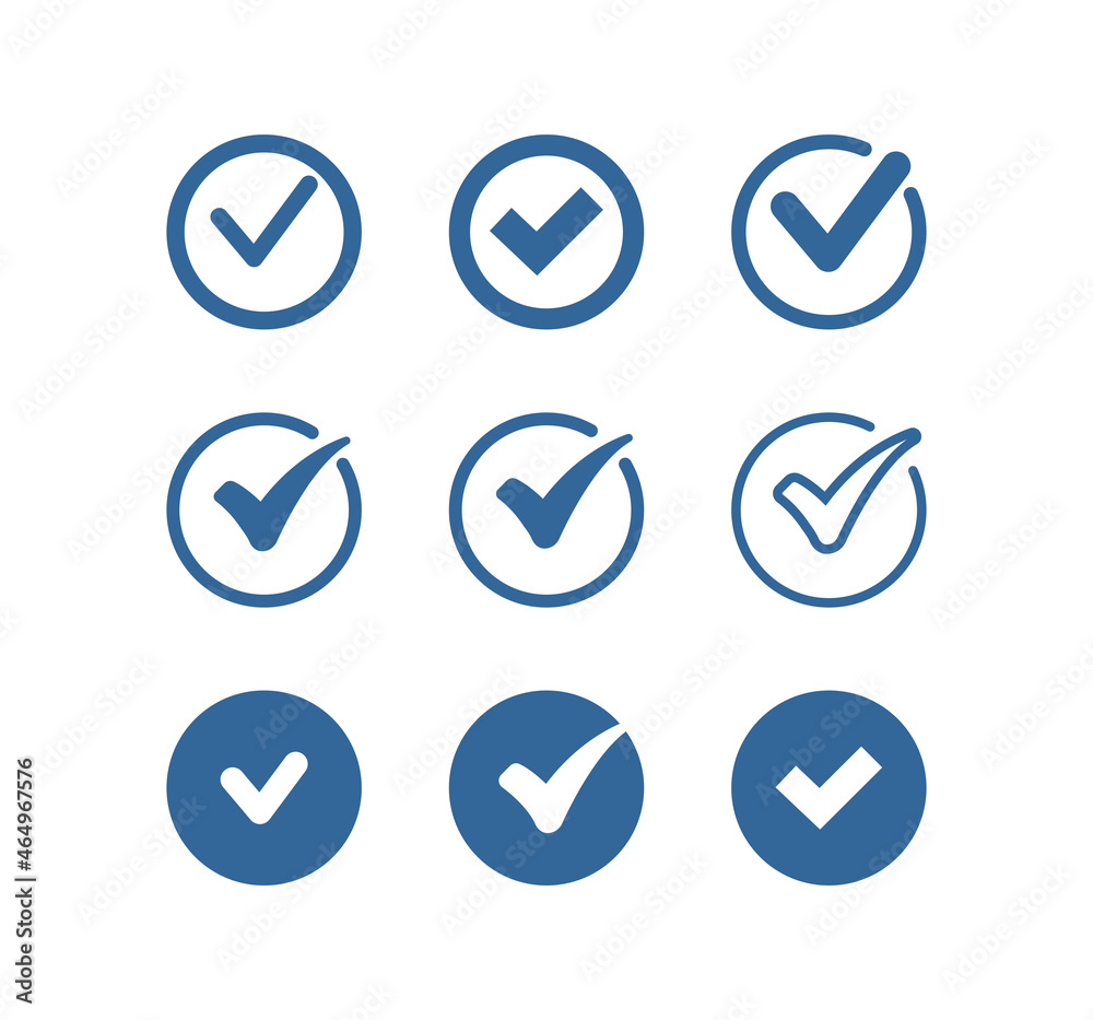 Check mark icon vector design set Check mark icon vector design set