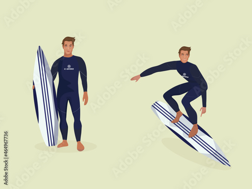 surfer, vector illustration