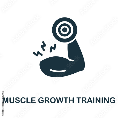 Muscle Growth Training icon. Monochrome sign from gym collection. Creative Muscle Growth Training icon illustration for web design, infographics and more