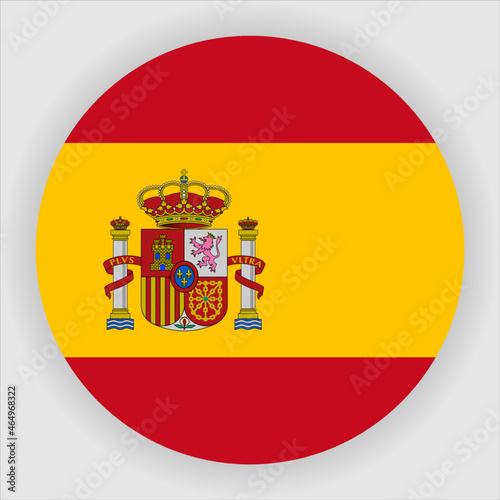 Spain Flat Rounded Country Flag button Icon