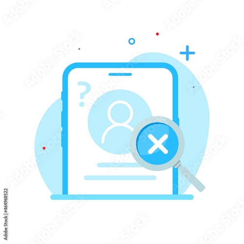 user not found, account not register concept illustration flat design vector eps10. modern graphic element for landing page, empty state ui, infographic, icon