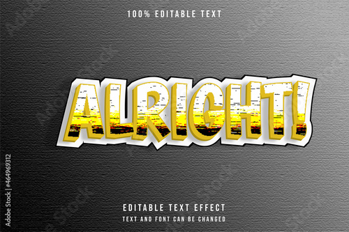 alright 3 dimension editable text effect modern emboss style