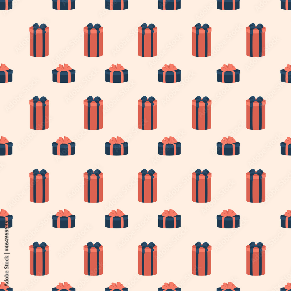 Christmas gift boxes seamless pattern