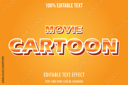movie cartoon 3 dimension editable text effect modern comic style