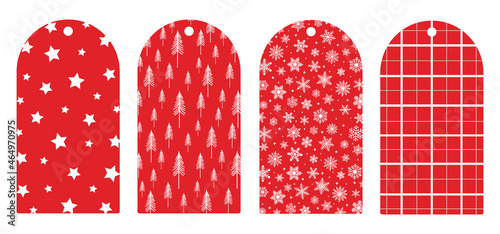 Set Christmas gift tags vector illustration