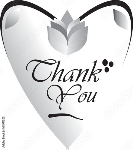 Thank You Hand Lettering. Typography Design Inspiration. Black colored. On a white background. Vector