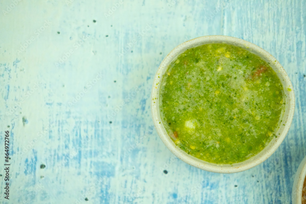 Thai seafood dipping sauce for Thai seafood in mini bowl Thai seafood dipping sauce for Thai seafood in mini bowl