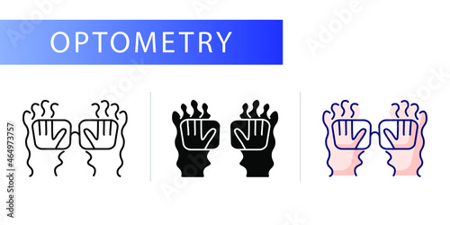 Optometry ( blurred image). Line icon concept