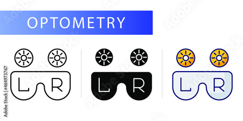 Optometry (lens case). Line icon concept