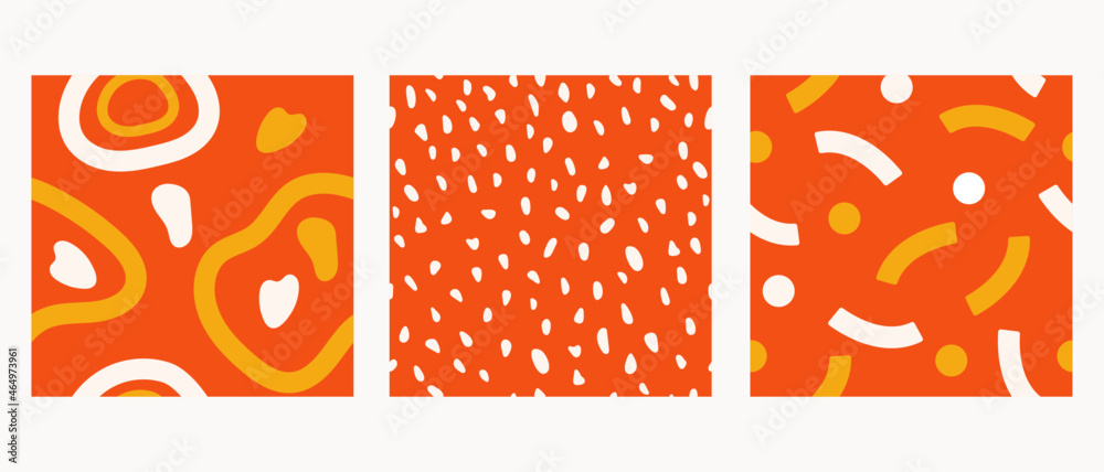 Illustration set of fun abstract seamless patterns