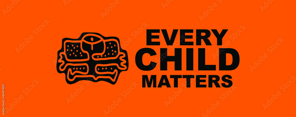 every child matters sign on orange background - obrazy, fototapety, plakaty 