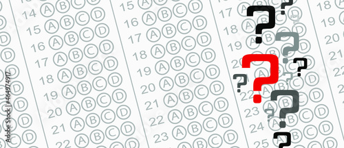 multiple choice answer paper.	