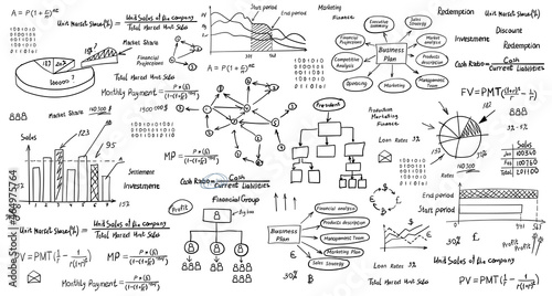 Hand drawn  financial background